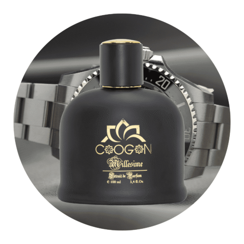 Schwarze parfüm flasche 100ml variation mit luxurious uhr in hintergrund , Herrendüfte kategorie , Düfte für Ihn