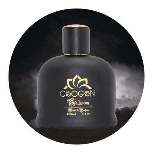 Perfekte Düfte für Ihn , Kategorie Herrendüfte mit nebel hintergrunde und luxurious flasche mit golden stoppel 100 ml variation
